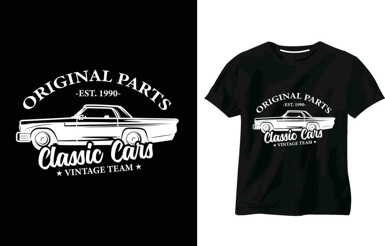 vector origineel onderdelen klassiek auto's, retro auto club, wijnoogst garage auto t-shirt ontwerp, typografie en Op maat t-shirt