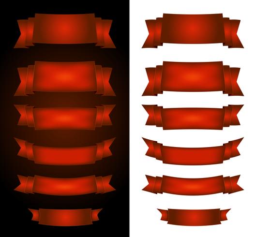 Rode circusbanners op zwart-witte achtergrond vector