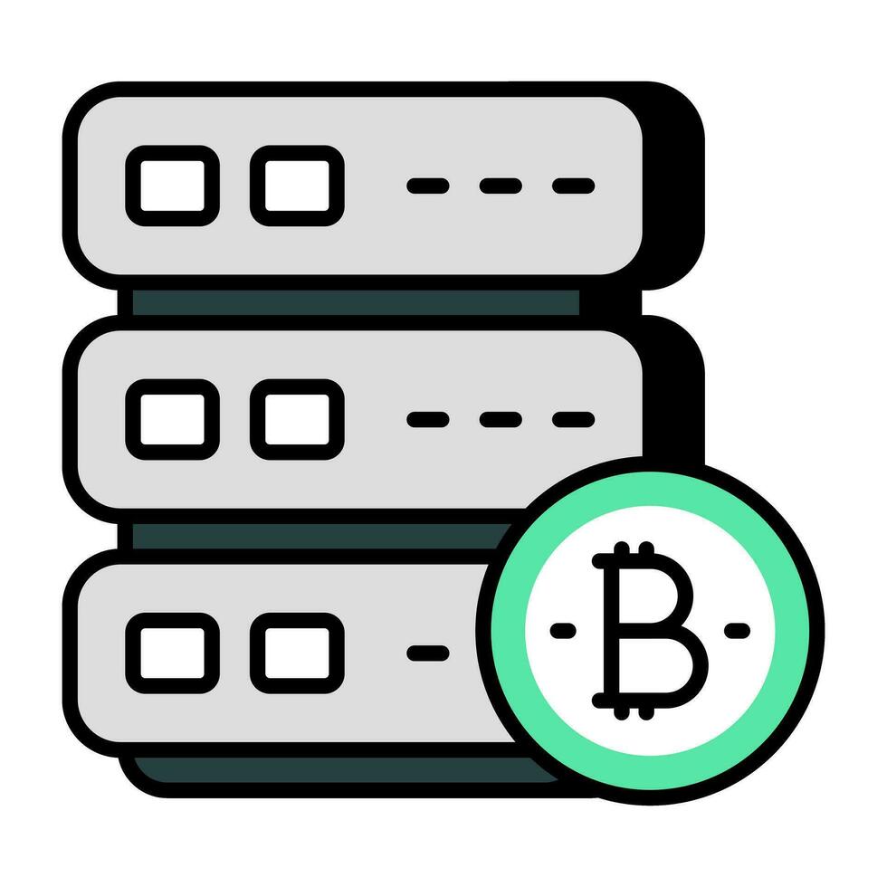 creatief ontwerp icoon van bitcoin server vector