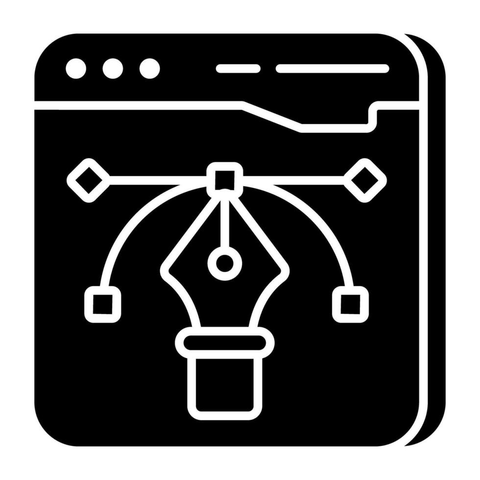 pen met knooppunten, bezier gereedschappictogram vector