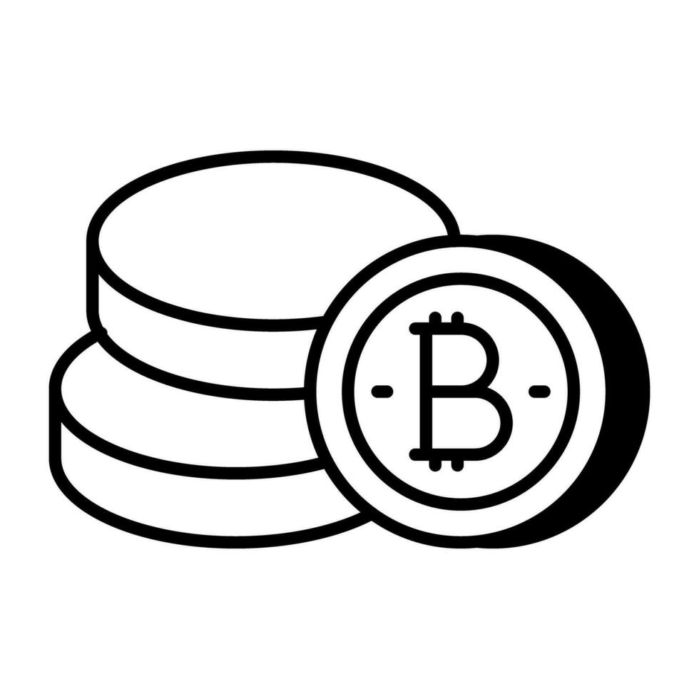 een icoon ontwerp van bitcoins vector