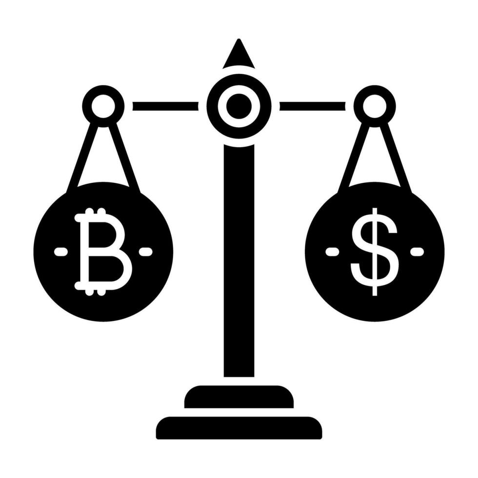 bitcoin schaal icoon, bewerkbare vector
