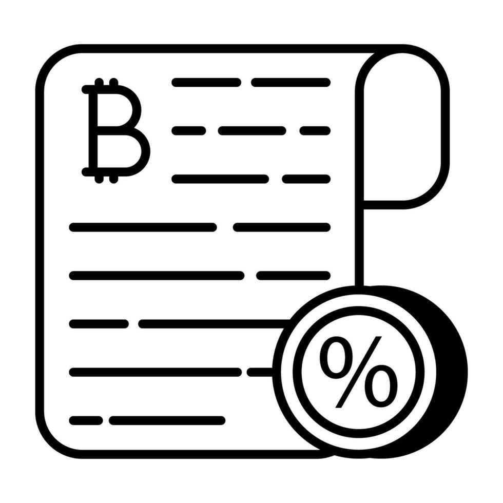 een creatief ontwerp icoon van bitcoin document vector