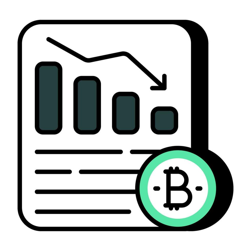 een creatief ontwerp icoon van bitcoin document vector