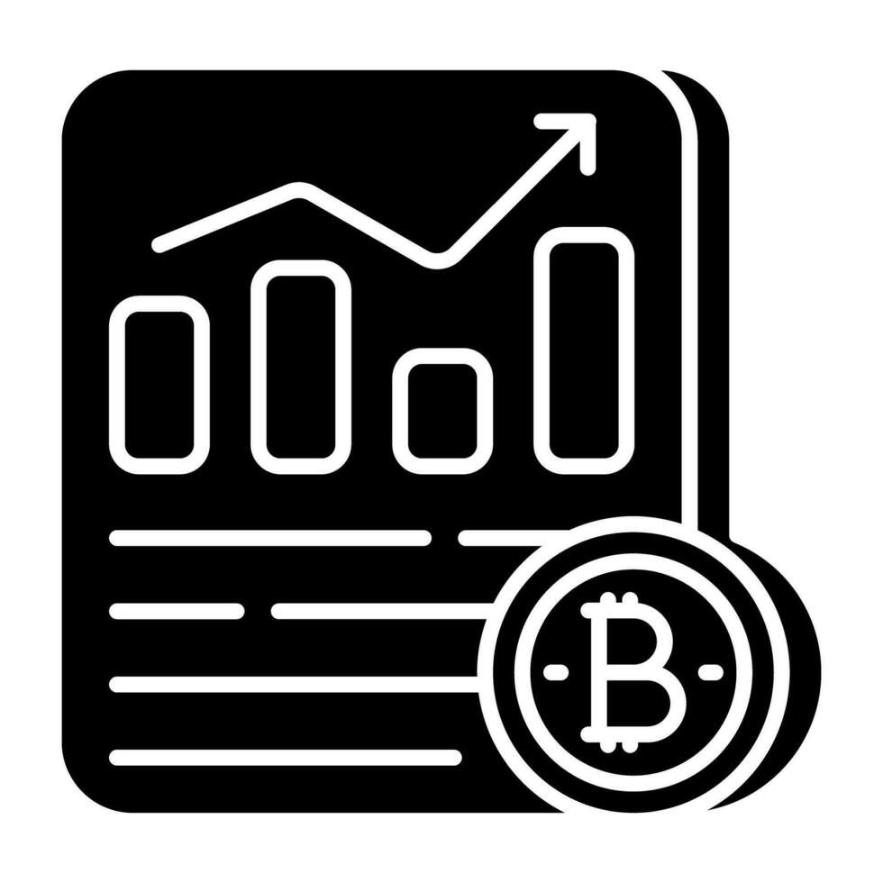 creatief ontwerp icoon van bitcoin analytics vector