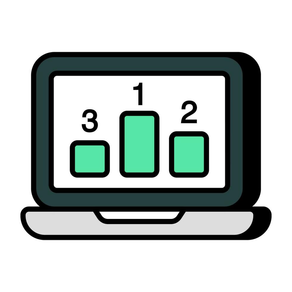 een vlak ontwerp icoon van website ranking vector