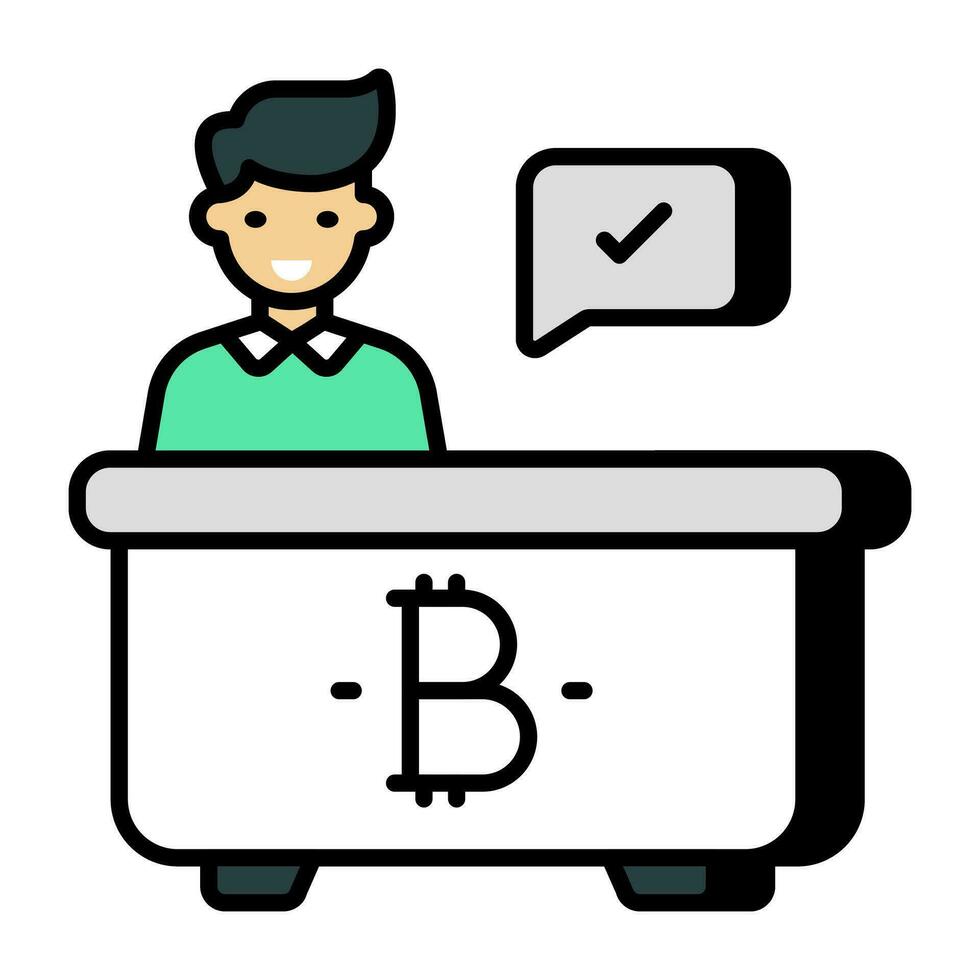 creatief ontwerp icoon van bitcoin investeerder vector