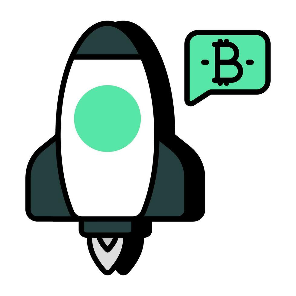 bewerkbare ontwerp icoon van bitcoin lancering vector