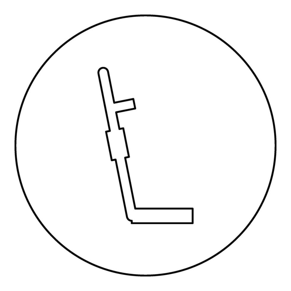 metaal detector schat uitrusting zoeken goud jager ontdekking zoeker omgaan met apparaat jacht teken ondergronds icoon in cirkel ronde zwart kleur vector illustratie beeld schets contour lijn dun stijl