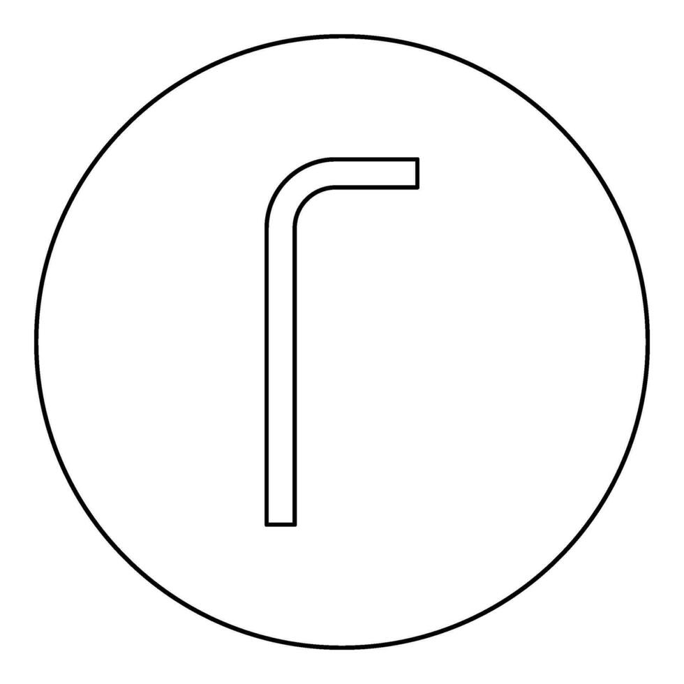 hex sleutel hex sleutel moersleutel gereedschap vaststelling concept icoon in cirkel ronde zwart kleur vector illustratie beeld schets contour lijn dun stijl