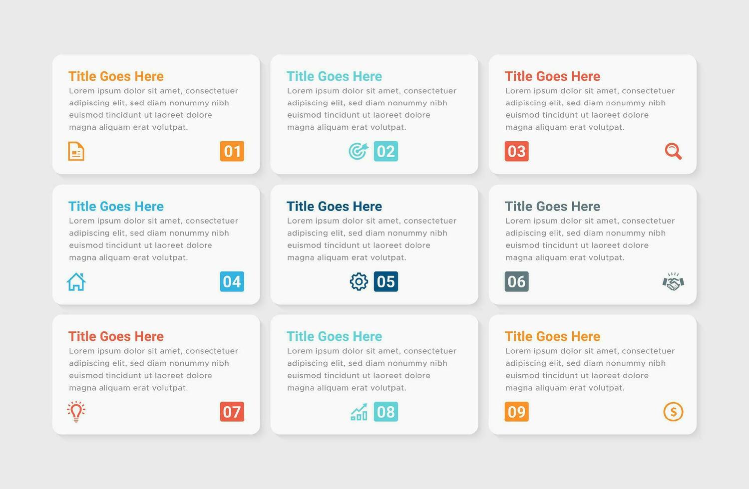 gemakkelijk en schoon presentatie modern bedrijf infographic ontwerp sjabloon met 9 bar van opties vector