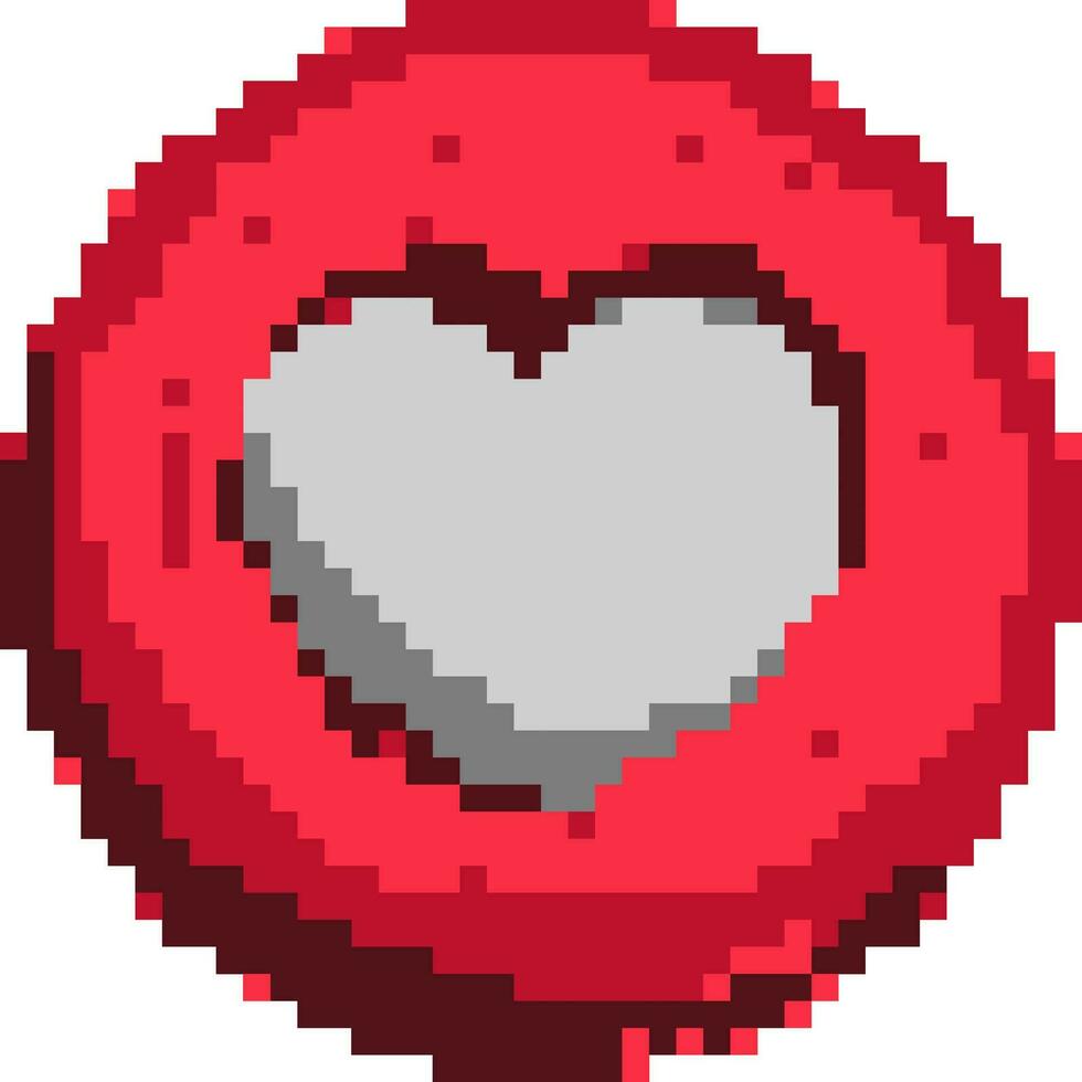 pixel kunst hart liefde en Valentijn vector illustratie