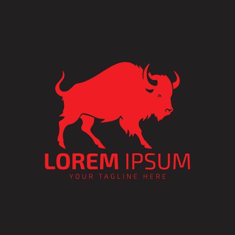 stier logo icoon silhouet bizon, os logo symbool stijl stier vector illustratie buffel vector silhouet