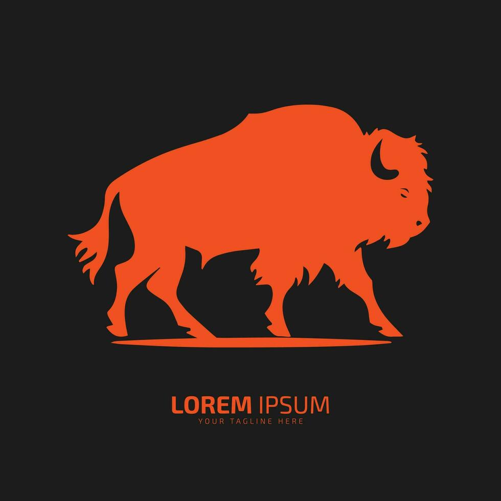 stier logo icoon silhouet bizon, os logo symbool stijl stier vector illustratie buffel vector silhouet geïsoleerd oranje stier