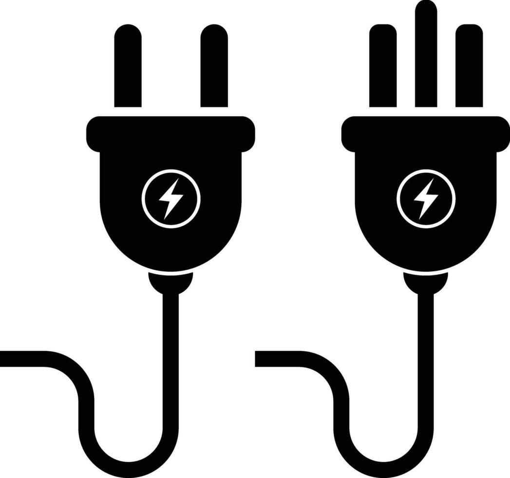 een reeks van twee elektrisch plug pictogrammen vector