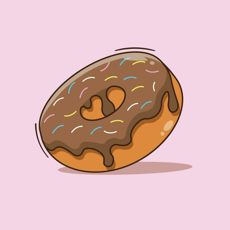 tekenfilm van chocola donuts vector illustraties