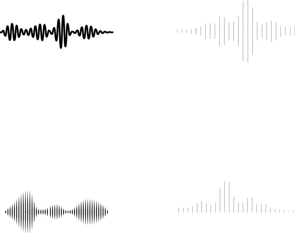 muziek- geluid Golf. zwart muziek- geluid golven. audio technologie, muziek- puls.vector pro vector
