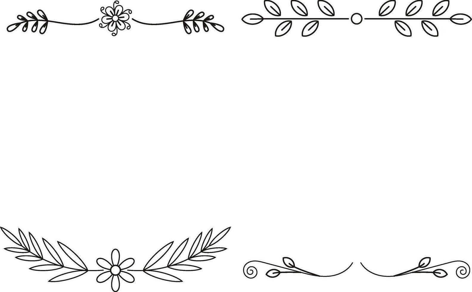 bloemen verdeler hand- getrokken vector verdelers. lijnen, borders en wint zijn set. tekening ontwerp element.vector pro