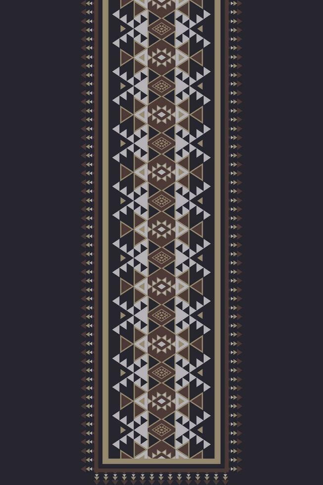 etnisch jurk, overhemden patroon. etnisch halslijn borduurwerk patroon. etnisch meetkundig halslijn Navajo traditioneel patroon. tribal kunst overhemden mode. nek borduurwerk grens ornamenten wijnoogst stijl vector