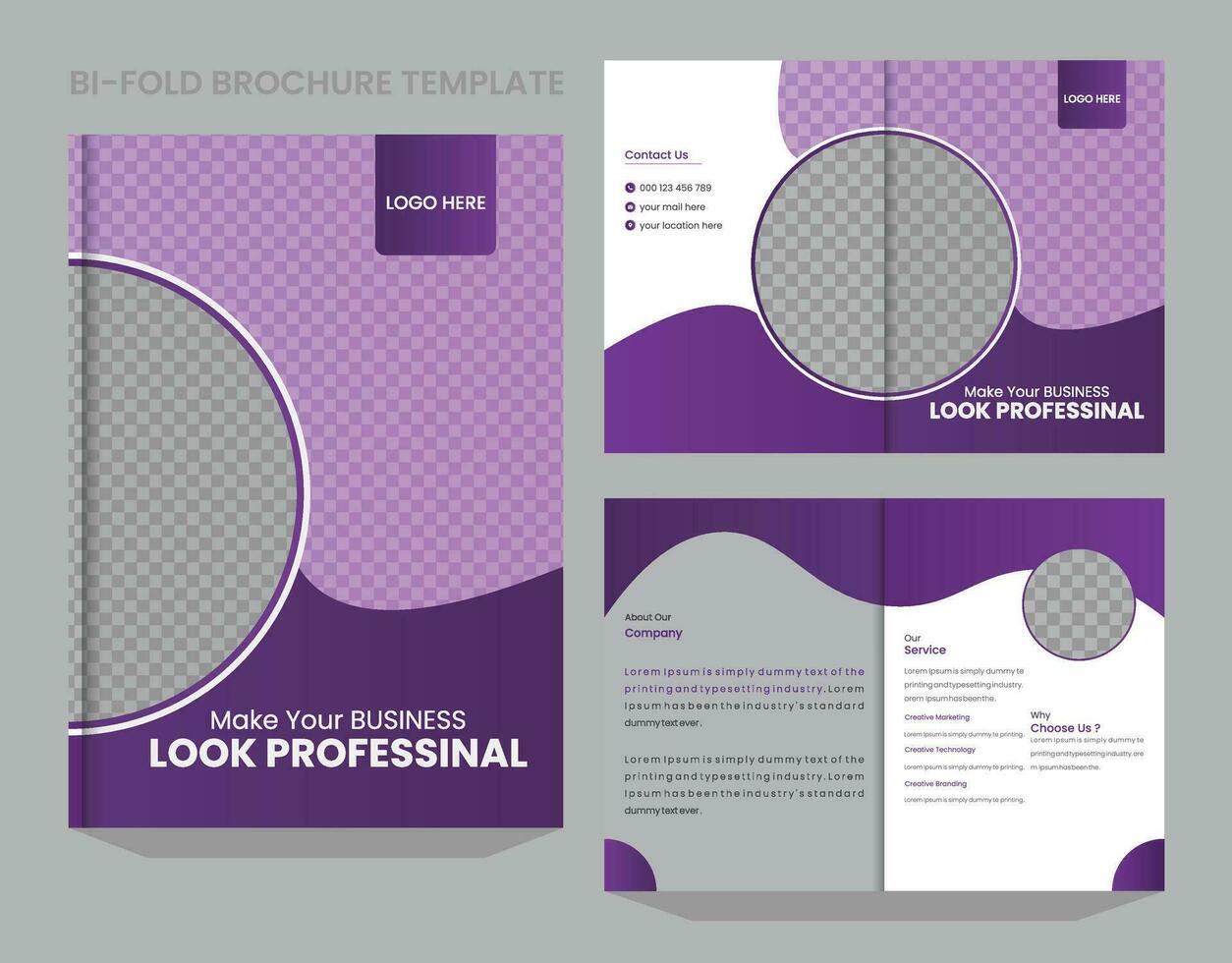 modern bedrijf zakelijke tweevoudig brochure sjabloon, creatief concept gevouwen folder, of tweevoudig brochure 4 bladzijde brochure sjabloon . vector