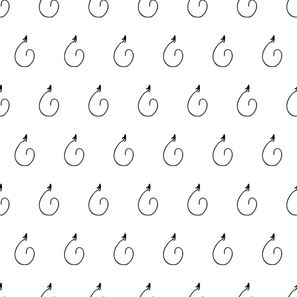 naadloos patroon met zwart potlood penseelstreken in abstract vormen Aan wit achtergrond. vector illustratie