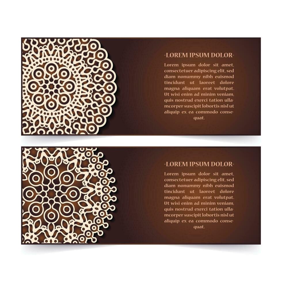 luxe mandala decoratieve kaart in gouden kleur vector