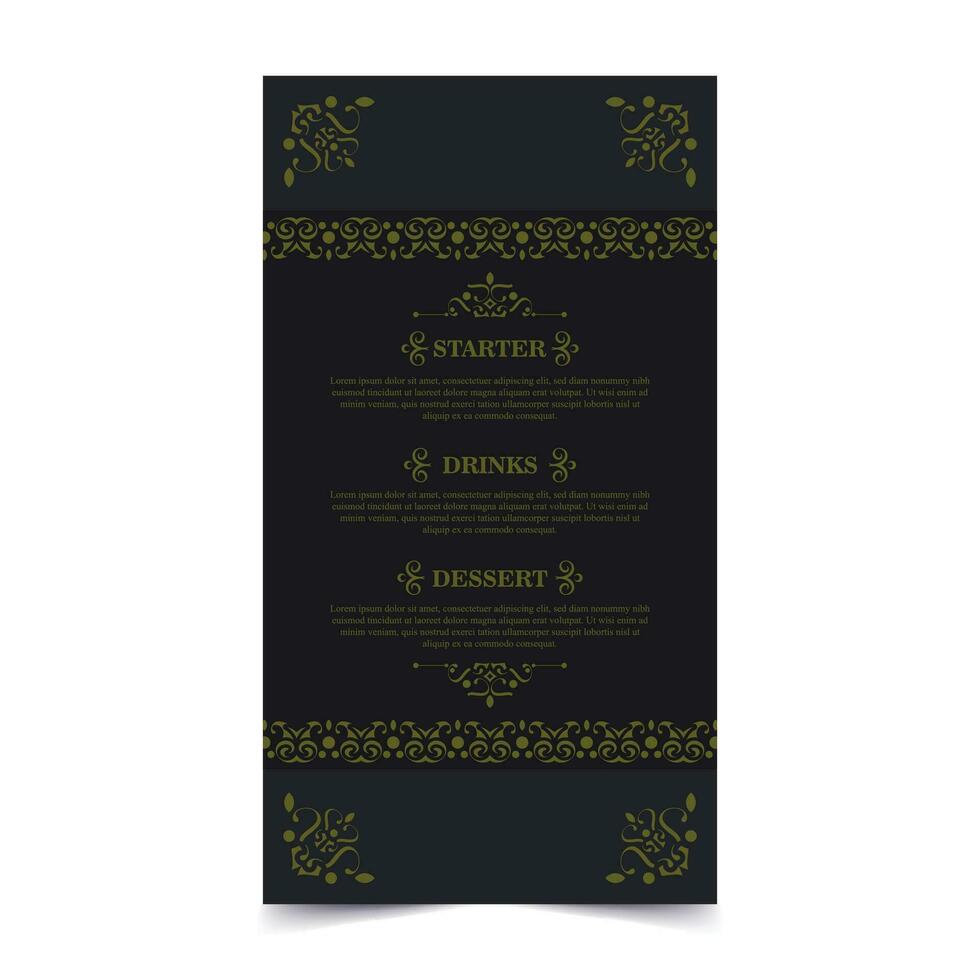 elegant menu lay-out met sier- elementen vector