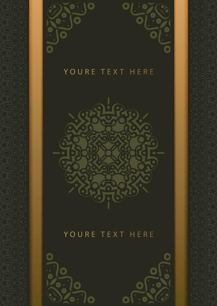 luxe mandala decoratieve kaart in gouden kleur vector