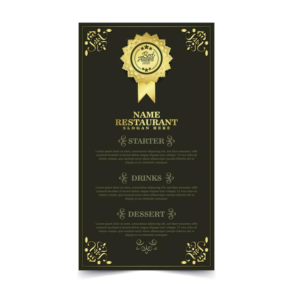 elegant menu lay-out met sier- elementen vector