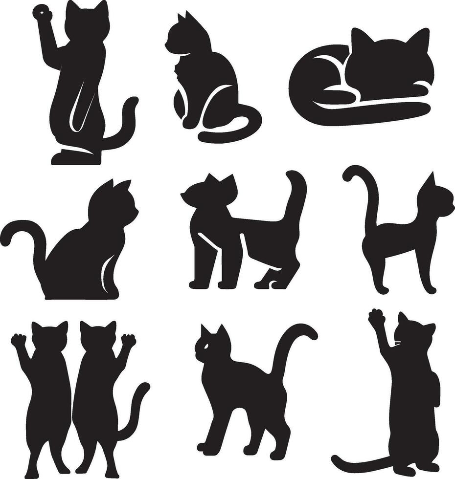 katten silhouet, kat vector