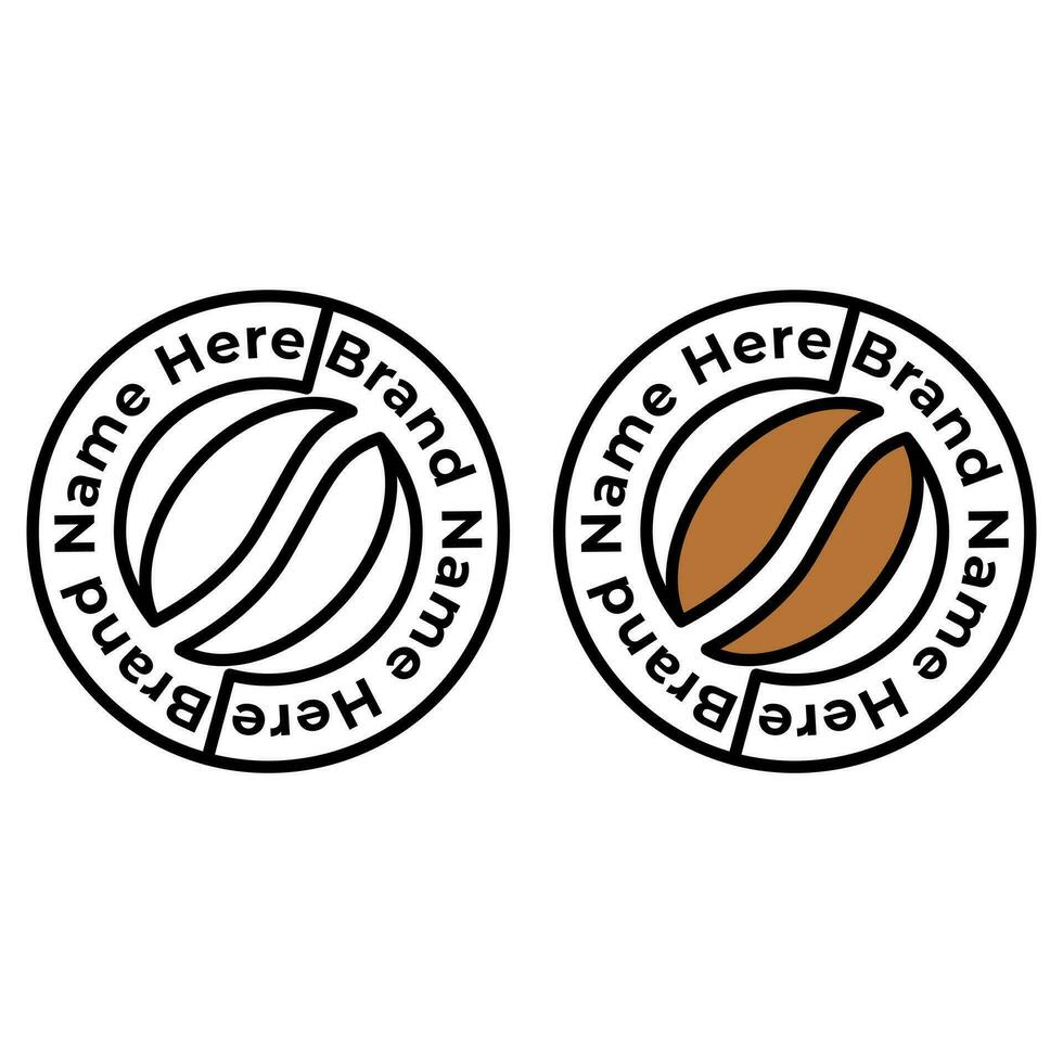 een koffie-vormig logo ontwerp in de midden- gedekt door een minimalistische cirkel is geschikt voor een koffie bedrijf logo vector