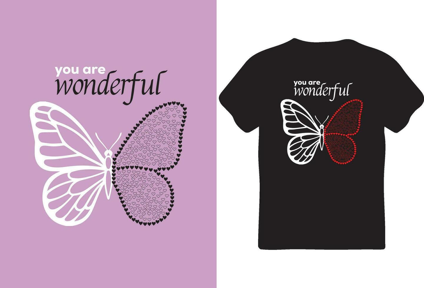 vlinder t-shirt ontwerp voor u vector