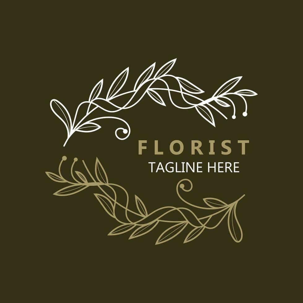 bloemist logo mooi bloemen blad en bloem vector kunst, icoon grafisch decoratie bedrijf bruiloft sjabloon