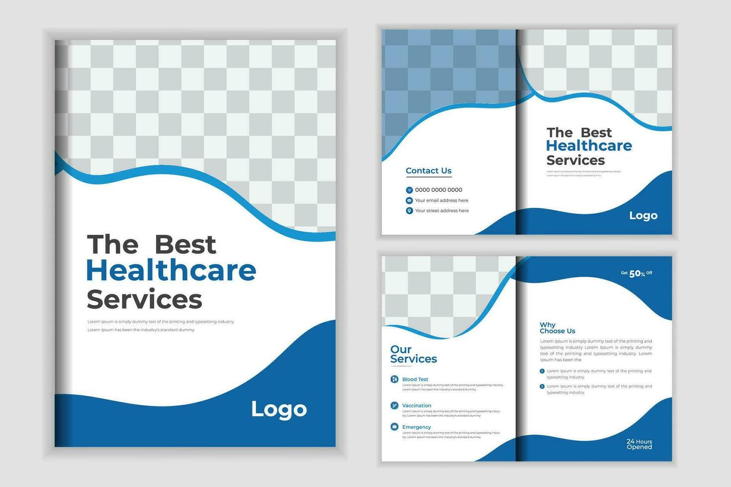 medisch tweevoudig brochure ontwerp sjabloon voor uw bedrijf vector
