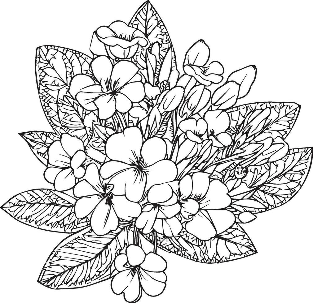 primula bloem vector, elementen zomer verzameling, hand geschilderd sleutelbloem kleur Pagina's, vector schetsen, potlood kunst primula bloem, wijnoogst bloemen ontwerp wilde bloemen met kleur boek voor volwassenen,