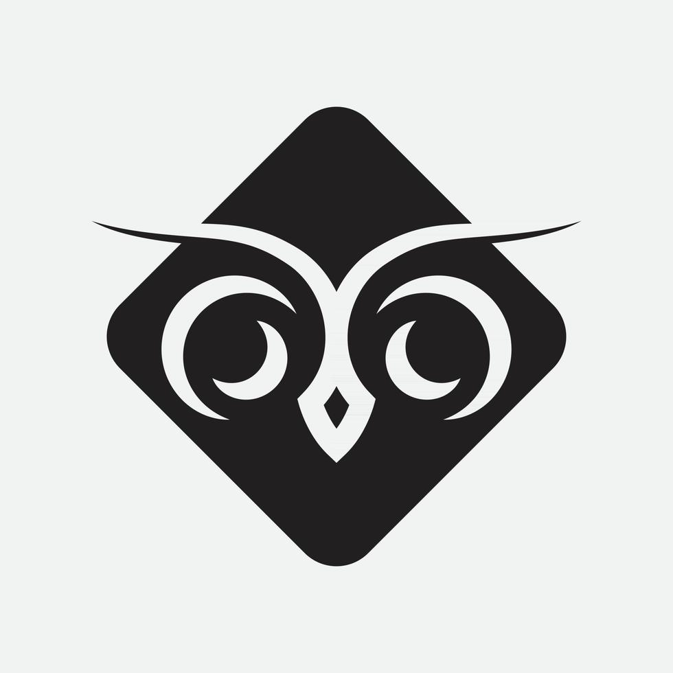 uil hoofd vector logo sjabloon