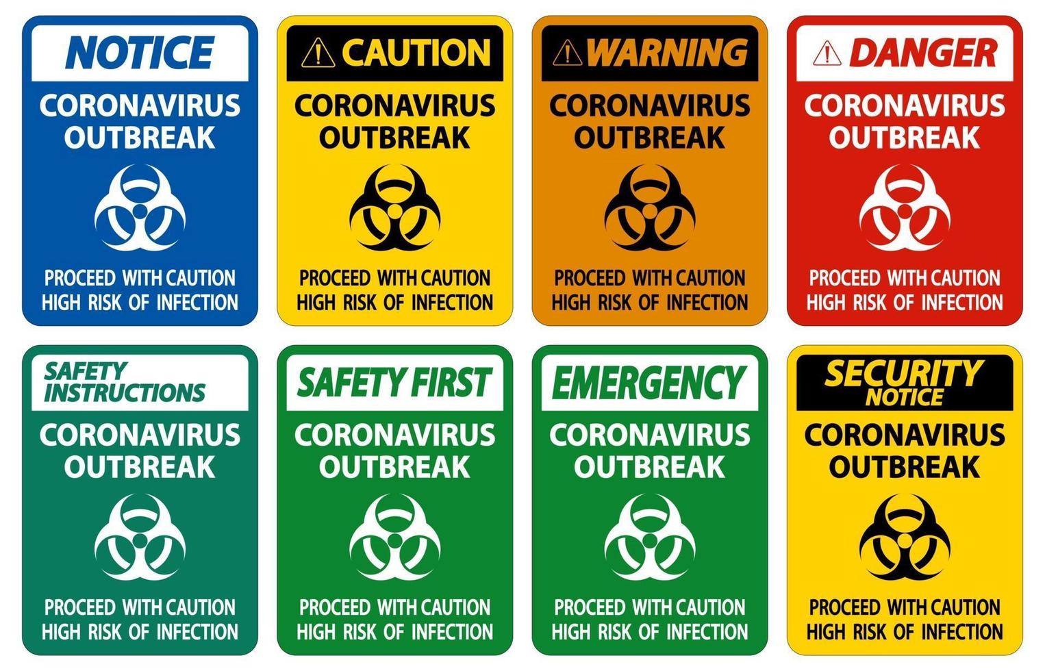 coronavirus uitbraak teken isoleren op witte achtergrond, vectorillustratie vector