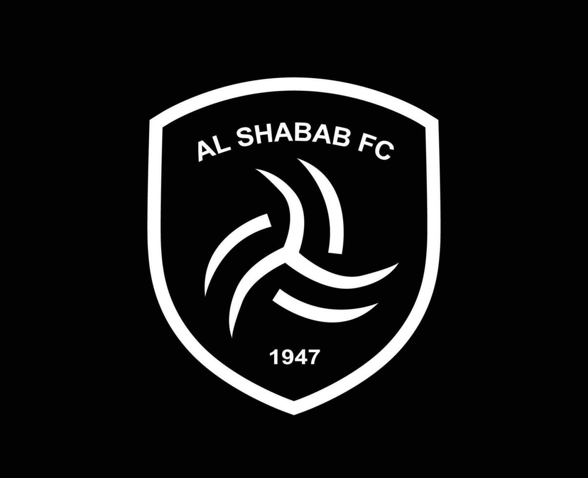 al shabab club symbool logo wit saudi Arabië Amerikaans voetbal abstract ontwerp vector illustratie met zwart achtergrond