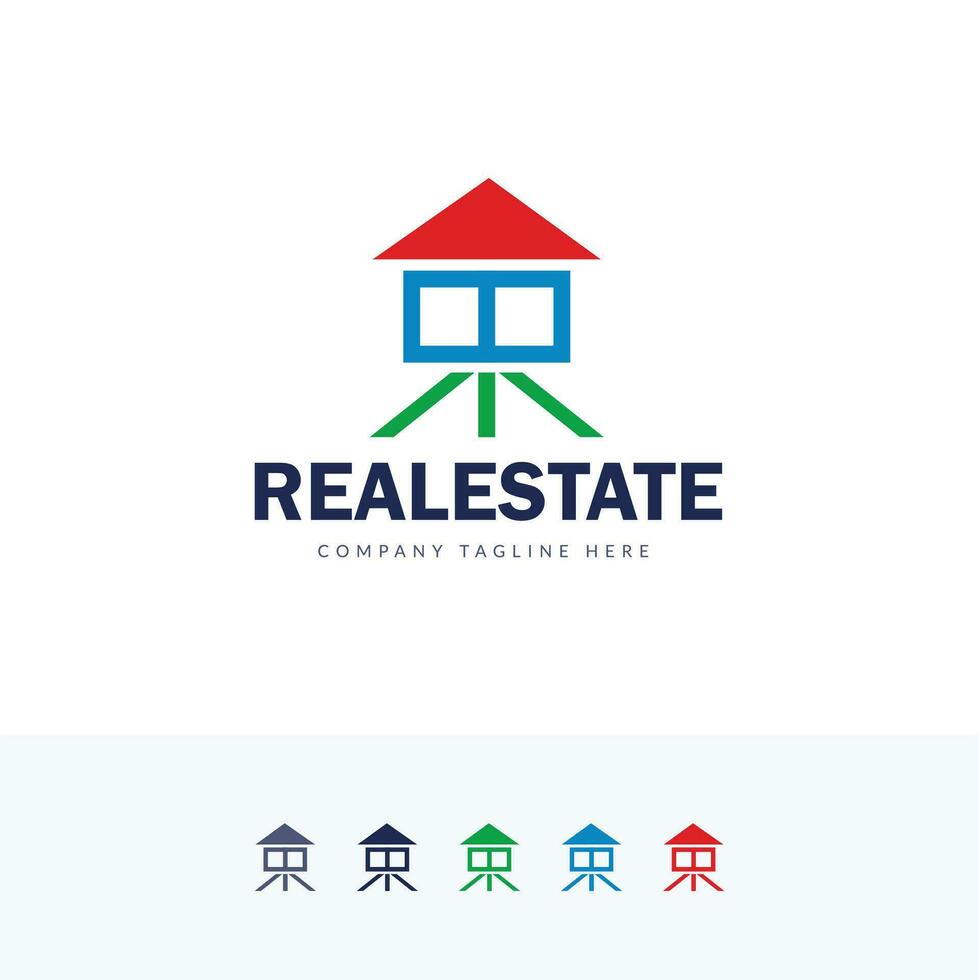 echt landgoed logo, huis icoon, huis logo ontwerp vector