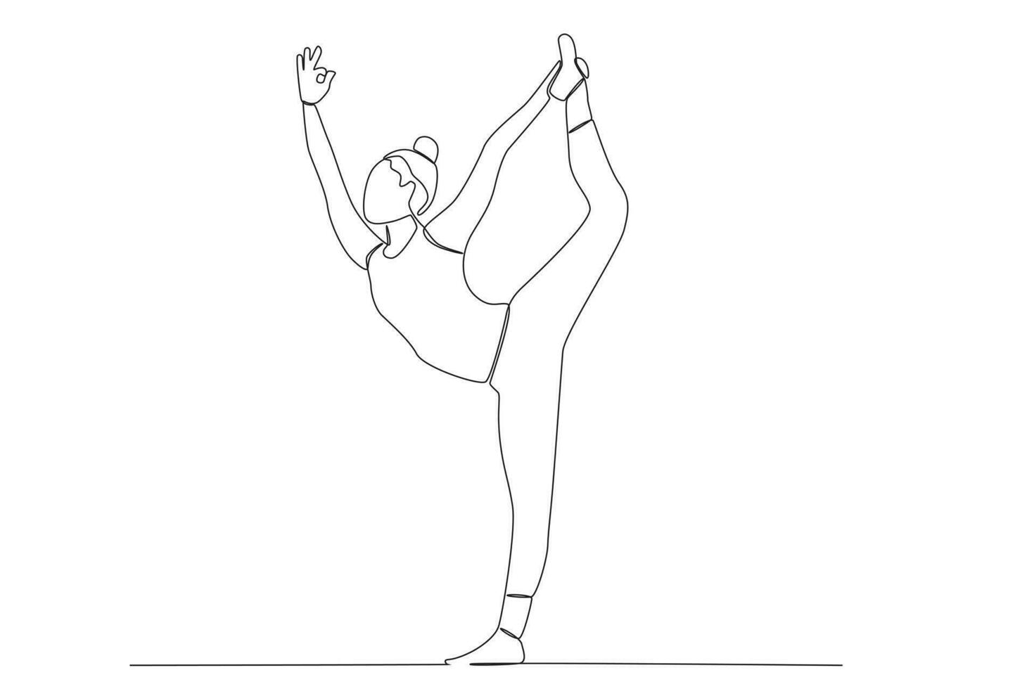 vector pen lijn hand- tekening meisjes in yoga asana's in licht stijl tekening met kleur Aan wit achtergrond