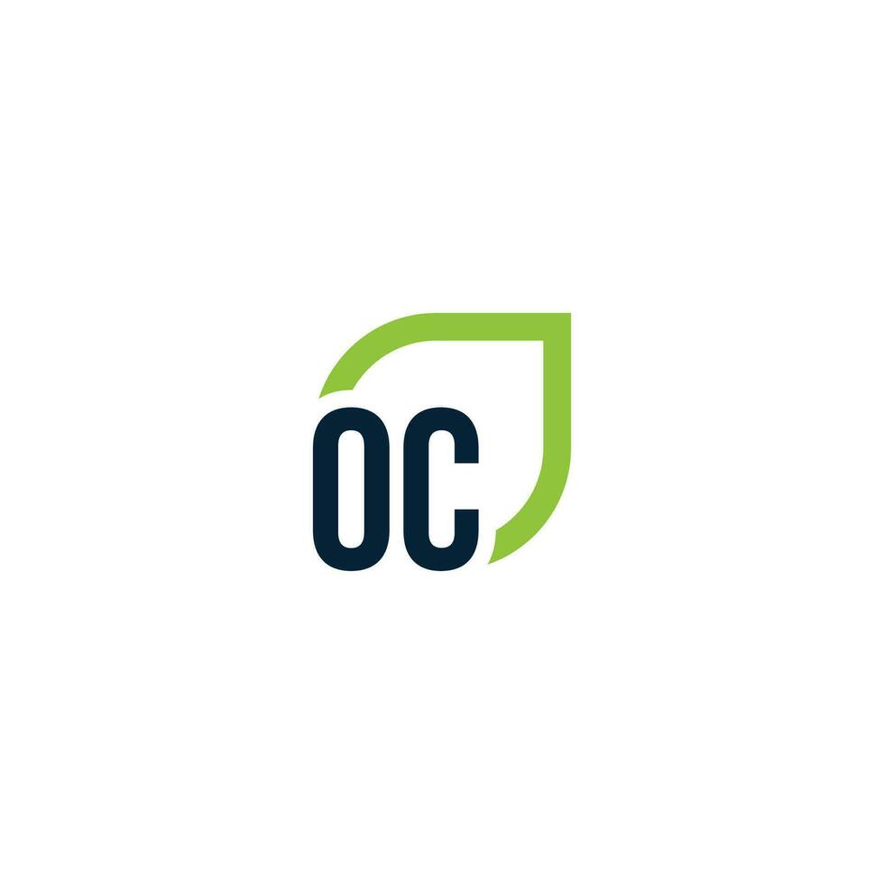 brief oc logo groeit, ontwikkelt, natuurlijk, biologisch, gemakkelijk, financieel logo geschikt voor uw bedrijf. vector