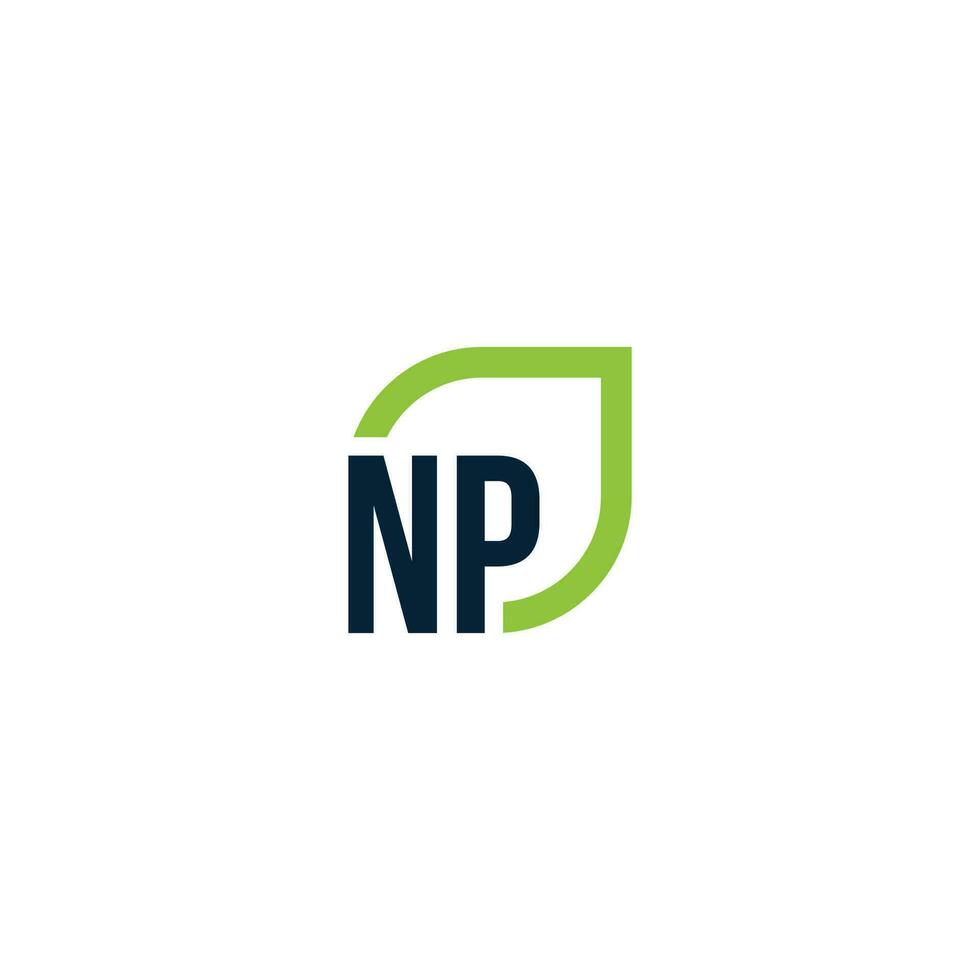 brief np logo groeit, ontwikkelt, natuurlijk, biologisch, gemakkelijk, financieel logo geschikt voor uw bedrijf. vector