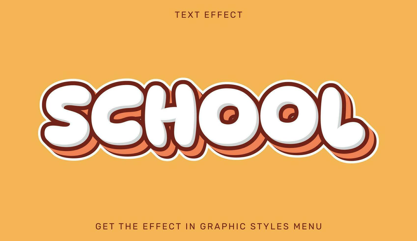 school- bewerkbare tekst effect in 3d stijl vector
