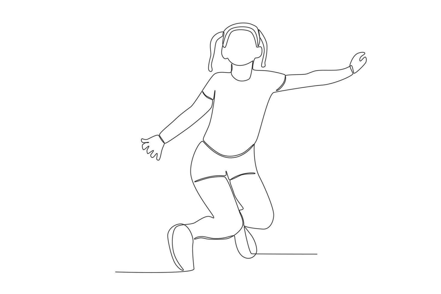 vector schetsen doorlopend lijn tekening kind vrouw kinderen dag gelukkig springen viering