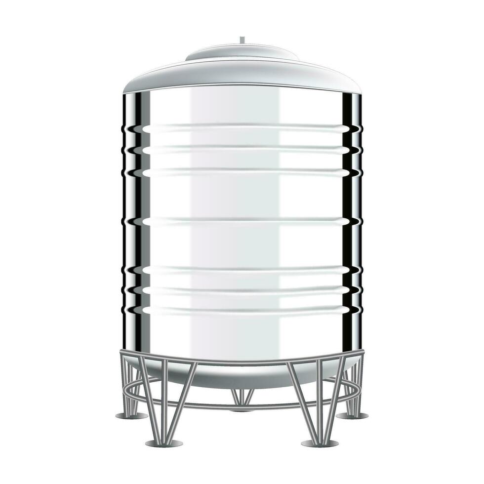 realistisch roestvrij staal water tanks voor huizen naar drinken en gebruik huishouden elementen geïsoleerd Aan wit achtergrond. vector illustratie eps 10.