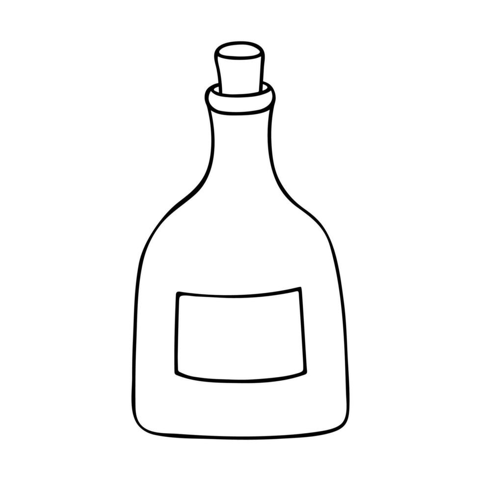 hand- getrokken likeur fles illustratie. alcohol drinken clip art in tekening stijl. single element voor ontwerp vector