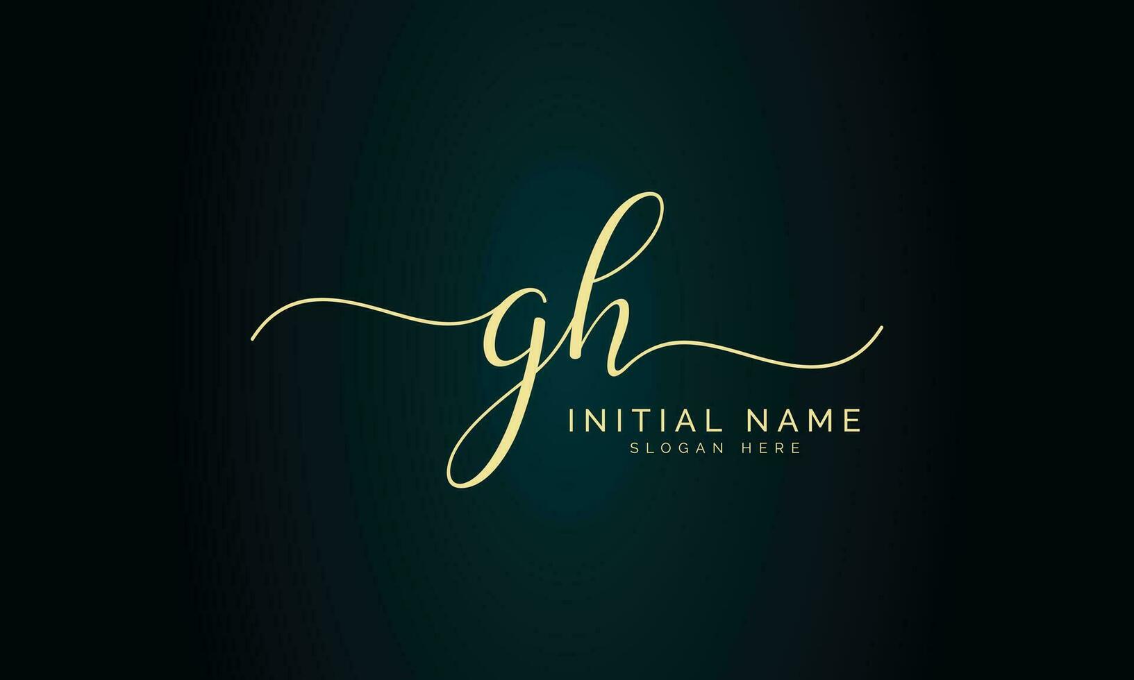 gh eerste handschrift handtekening logo ontwerp vector