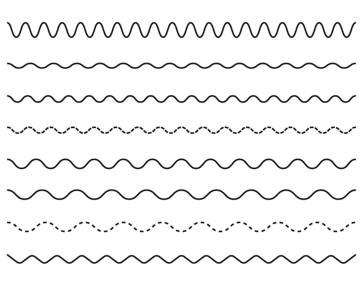 Golf lijn set. zigzag. vector