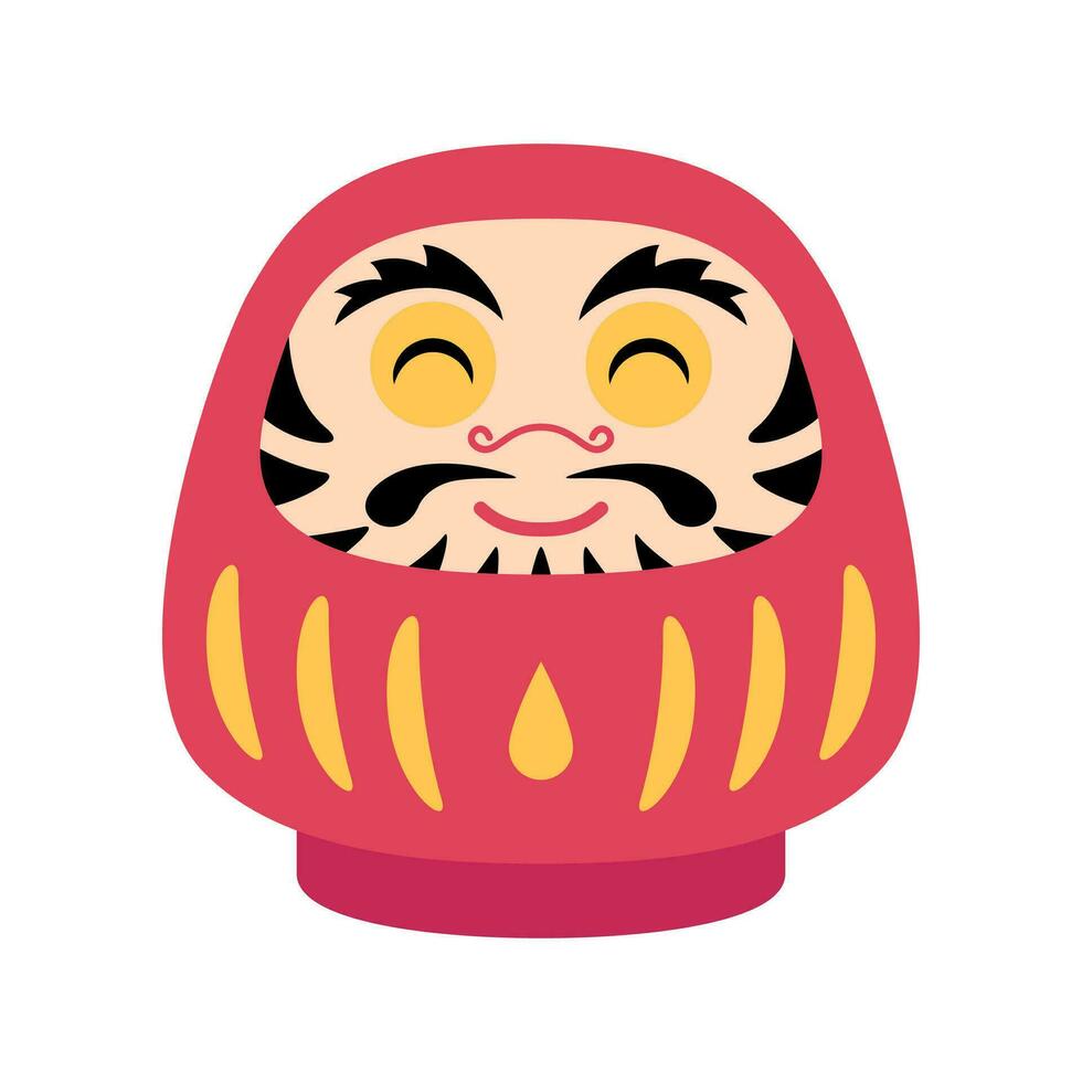 tekenfilm kleur karakter Daruma icoon. vector