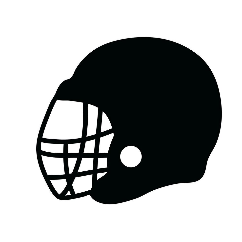 silhouet van Amerikaans Amerikaans voetbal helm. gemakkelijk vector sport illustratie geïsoleerd Aan wit achtergrond. zwart icoon